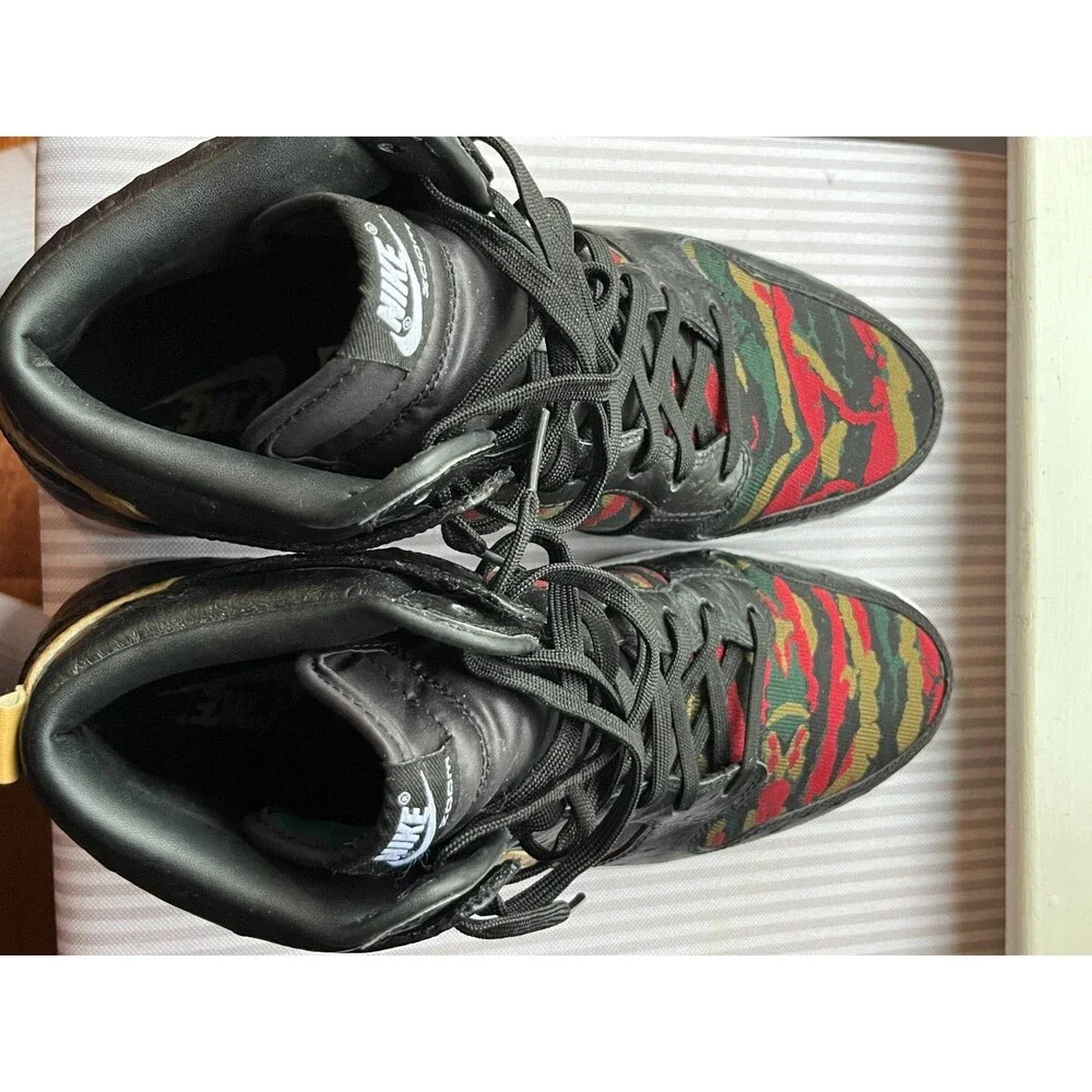 Nike Shoe Men 11 Dunk CMFT Premium Tiger Camo Ostrich 716714-002 Black Sneaker